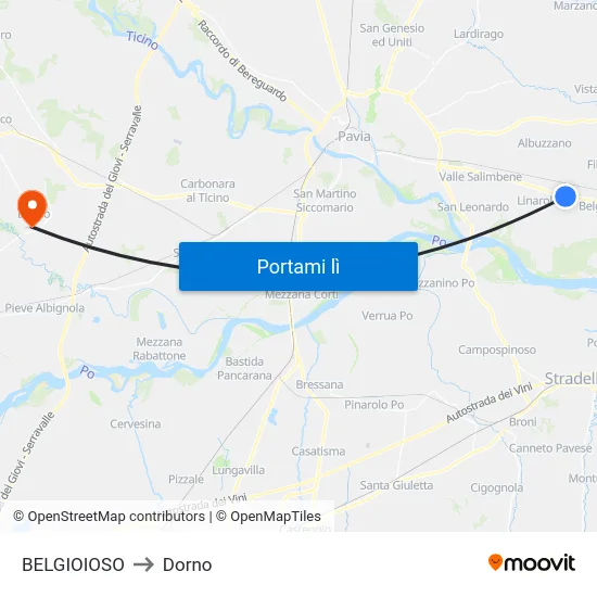 BELGIOIOSO to Dorno map