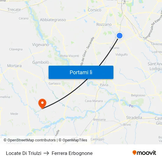 Locate Di Triulzi to Ferrera Erbognone map