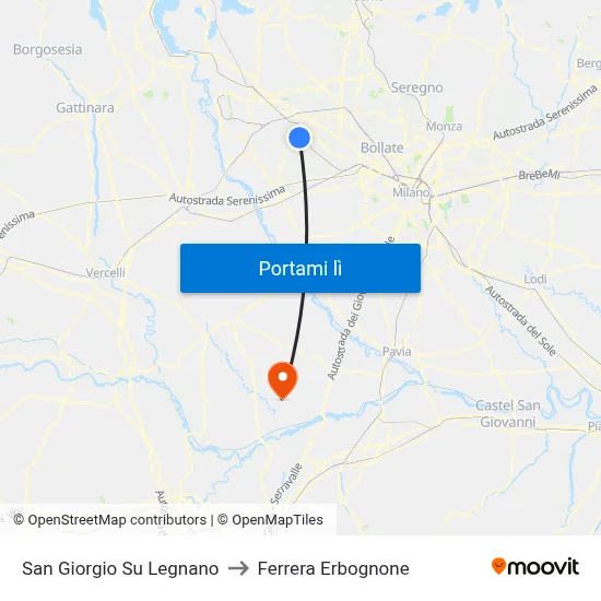 San Giorgio Su Legnano to Ferrera Erbognone map