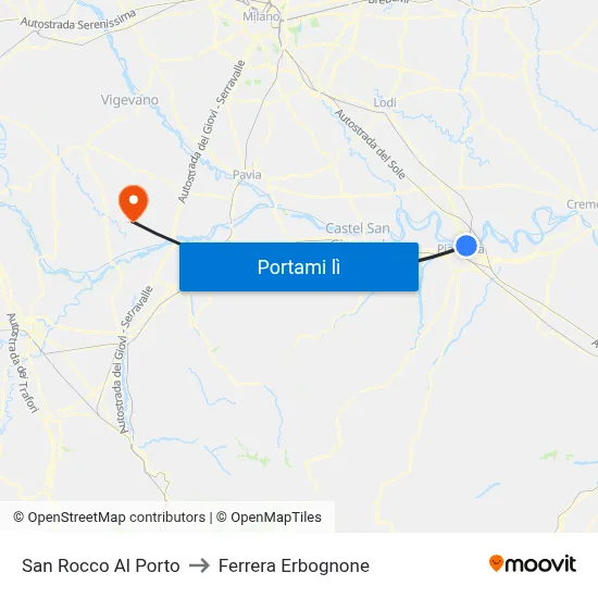San Rocco Al Porto to Ferrera Erbognone map