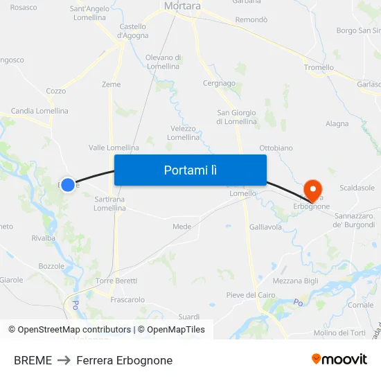 BREME to Ferrera Erbognone map