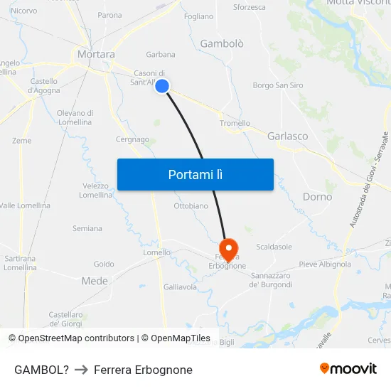 GAMBOL? to Ferrera Erbognone map