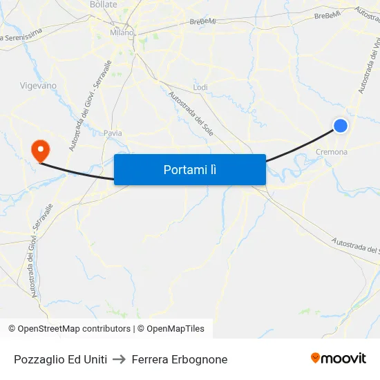 Pozzaglio Ed Uniti to Ferrera Erbognone map