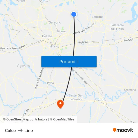Calco to Lirio map