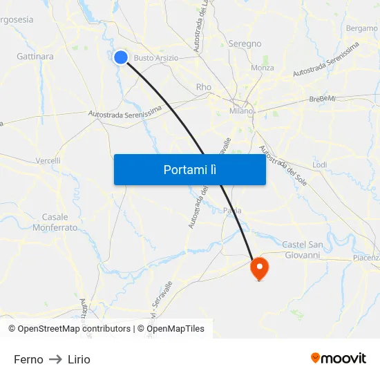 Ferno to Lirio map
