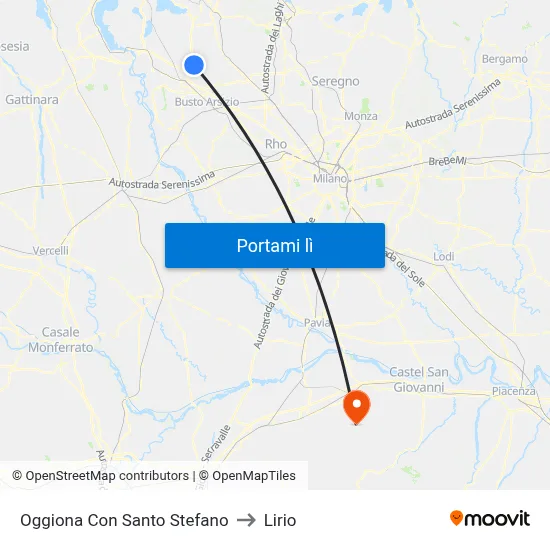 Oggiona Con Santo Stefano to Lirio map