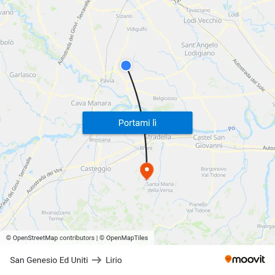 San Genesio Ed Uniti to Lirio map