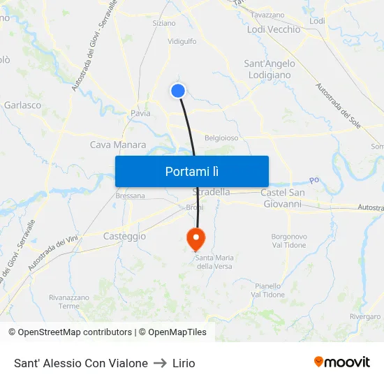 Sant' Alessio Con Vialone to Lirio map