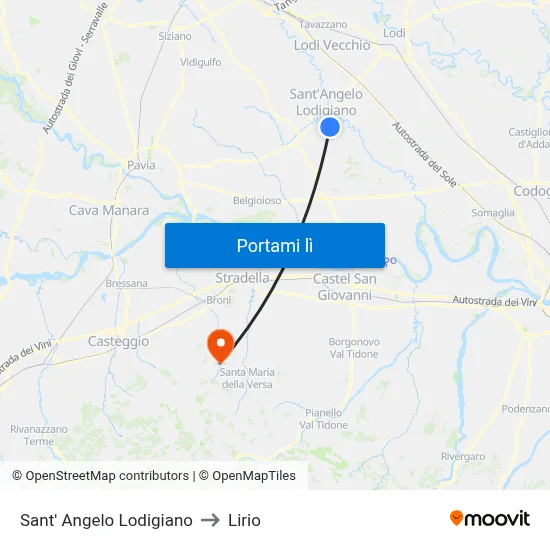 Sant' Angelo Lodigiano to Lirio map