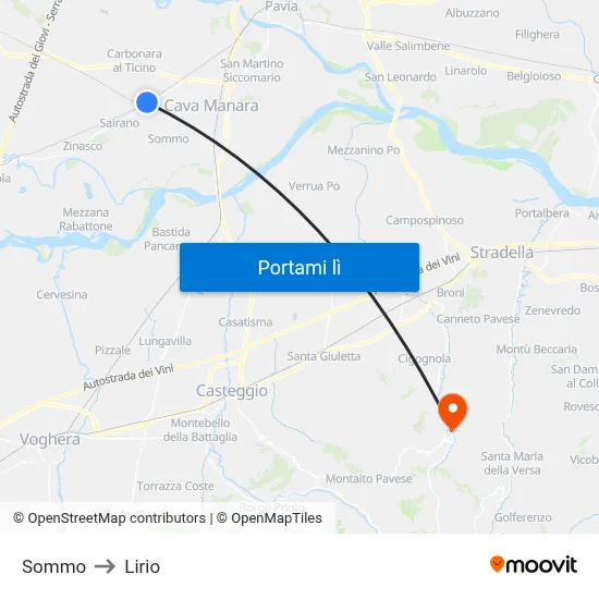 Sommo to Lirio map