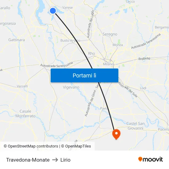 Travedona-Monate to Lirio map