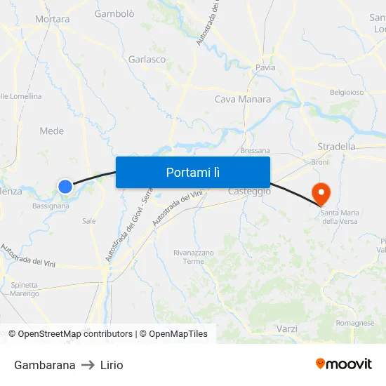 Gambarana to Lirio map