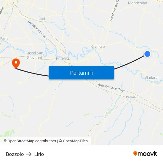Bozzolo to Lirio map