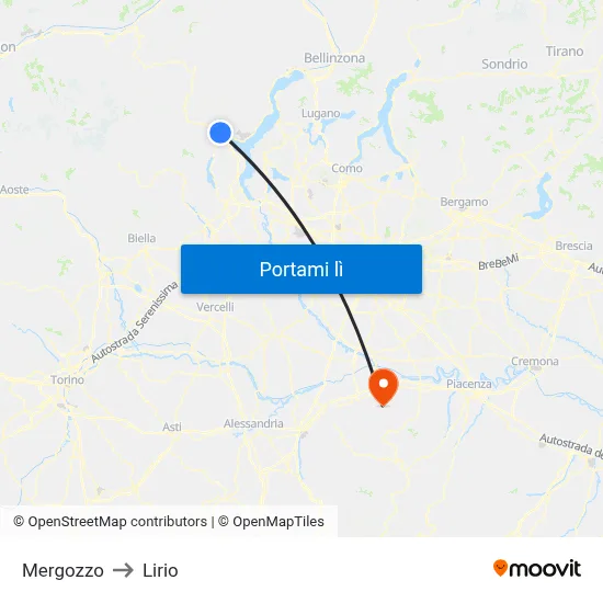 Mergozzo to Lirio map