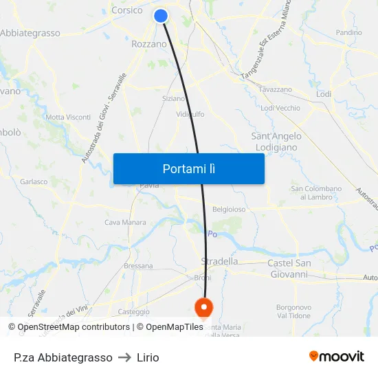 P.za Abbiategrasso to Lirio map