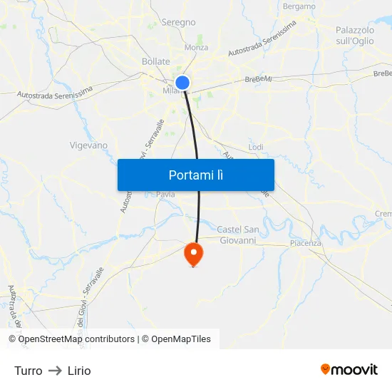 Turro to Lirio map