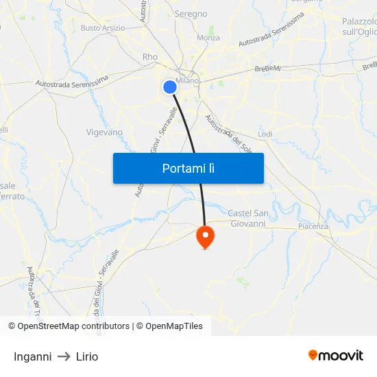 Inganni to Lirio map