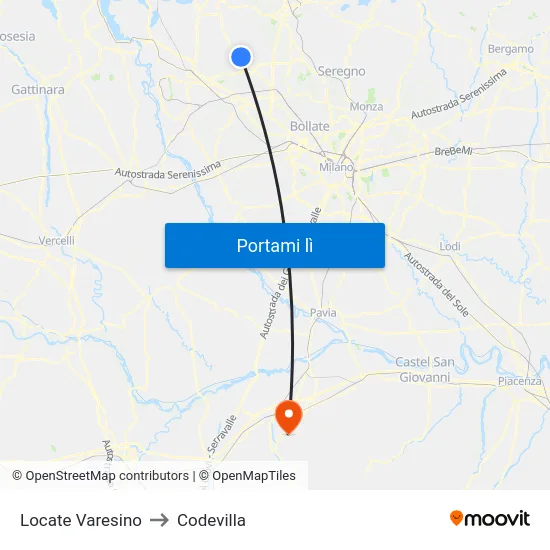 Locate Varesino to Codevilla map
