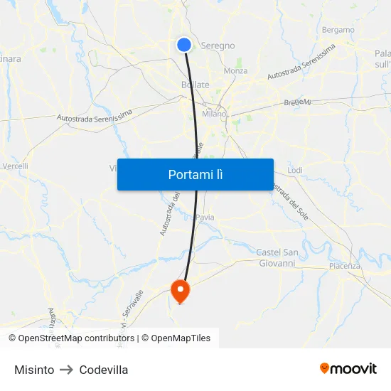 Misinto to Codevilla map
