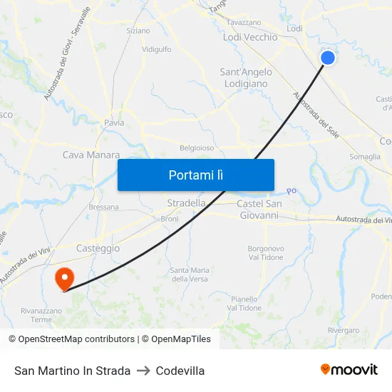 San Martino In Strada to Codevilla map