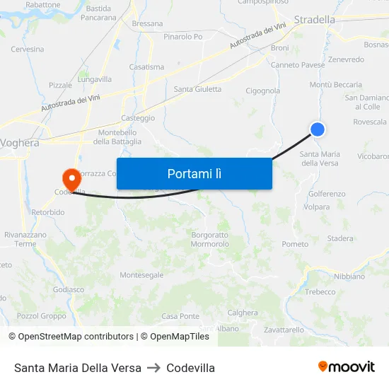 Santa Maria Della Versa to Codevilla map