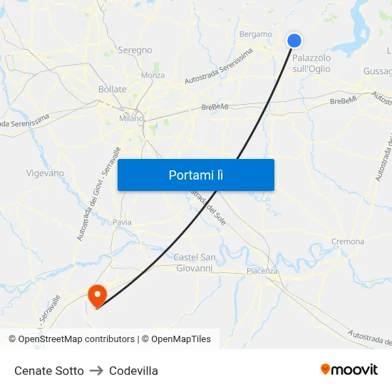 Cenate Sotto to Codevilla map