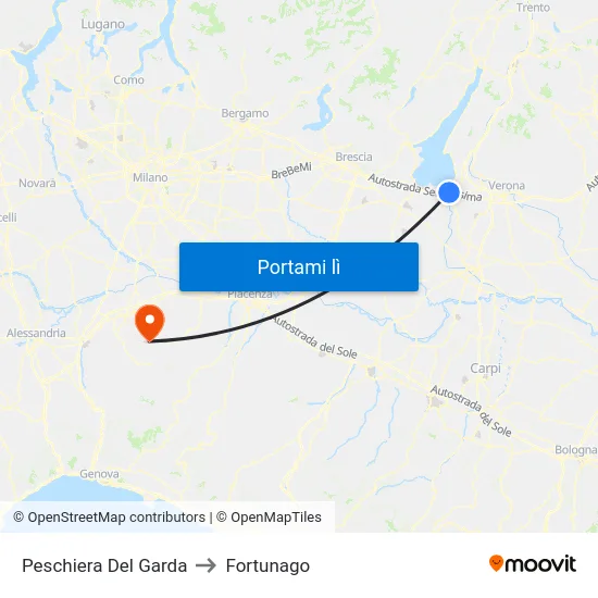 Peschiera Del Garda to Fortunago map