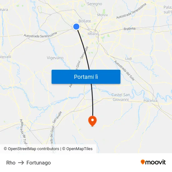 Rho to Fortunago map