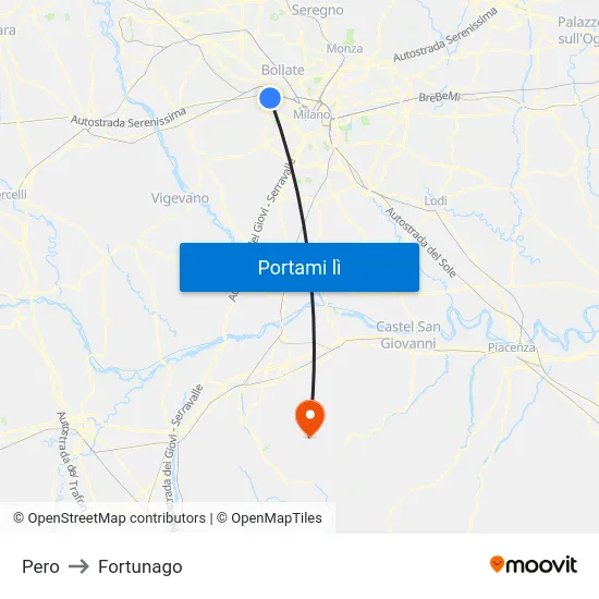 Pero to Fortunago map