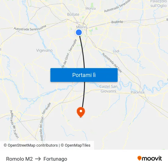 Romolo M2 to Fortunago map
