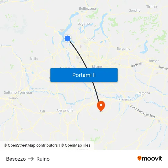 Besozzo to Ruino map