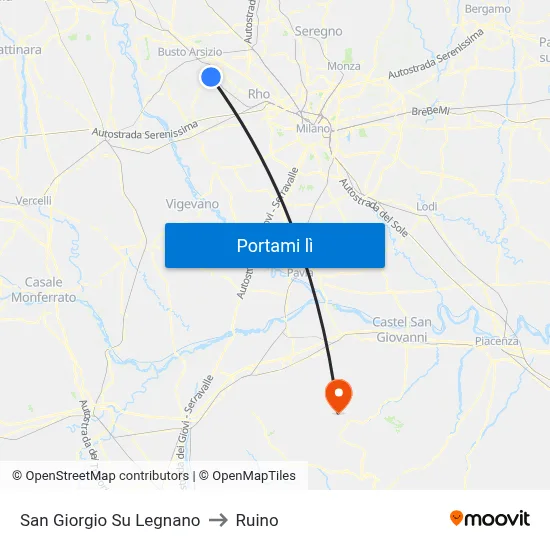 San Giorgio Su Legnano to Ruino map