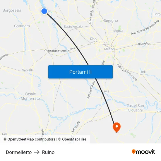 Dormelletto to Ruino map