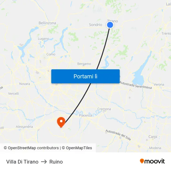 Villa Di Tirano to Ruino map