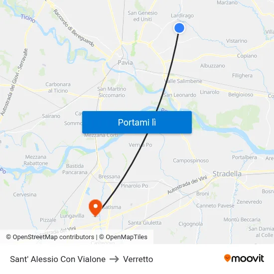Sant' Alessio Con Vialone to Verretto map