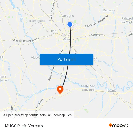 MUGGI? to Verretto map