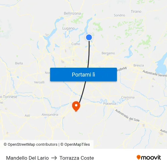 Mandello Del Lario to Torrazza Coste map