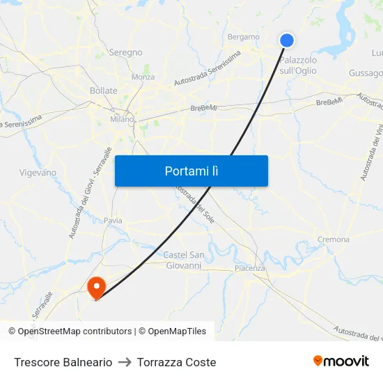 Trescore Balneario to Torrazza Coste map