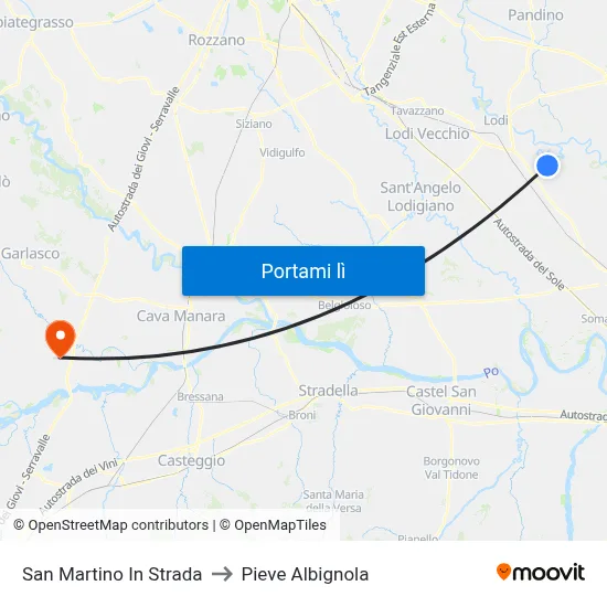 San Martino In Strada to Pieve Albignola map