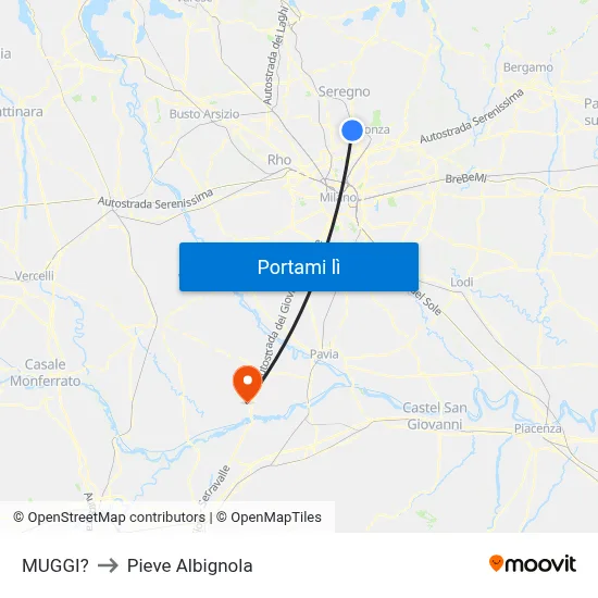 MUGGI? to Pieve Albignola map