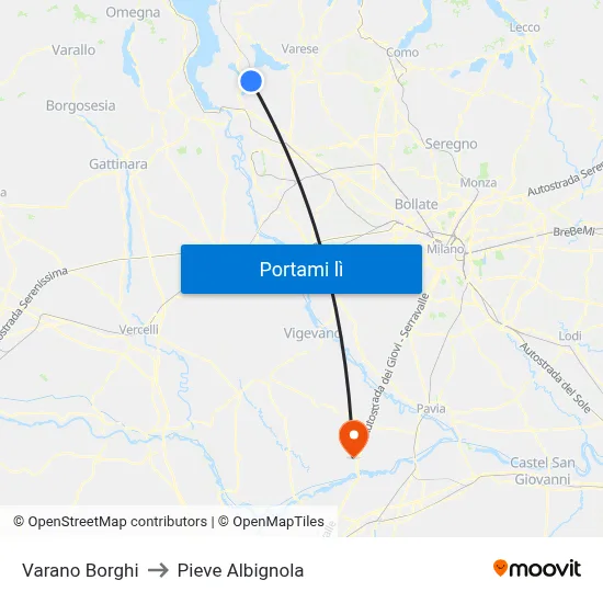 Varano Borghi to Pieve Albignola map