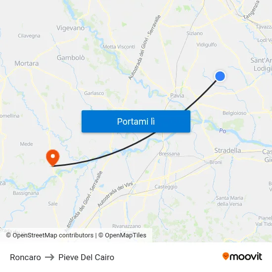 Roncaro to Pieve Del Cairo map