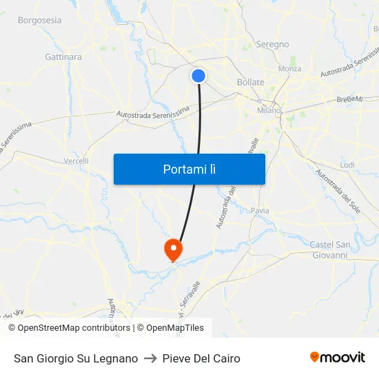San Giorgio Su Legnano to Pieve Del Cairo map