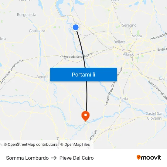 Somma Lombardo to Pieve Del Cairo map