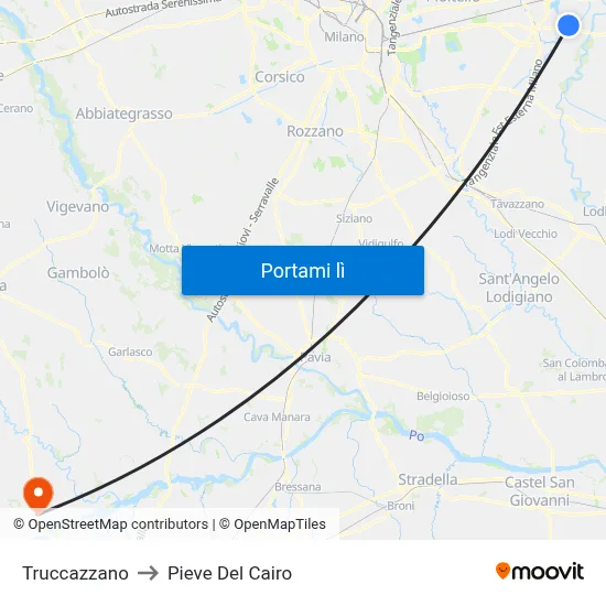 Truccazzano to Pieve Del Cairo map