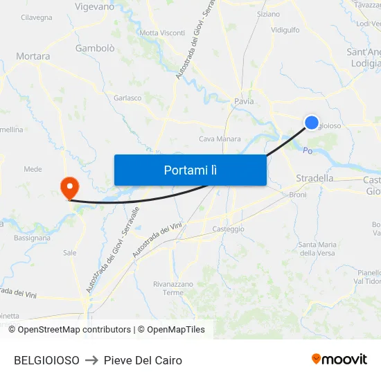 BELGIOIOSO to Pieve Del Cairo map