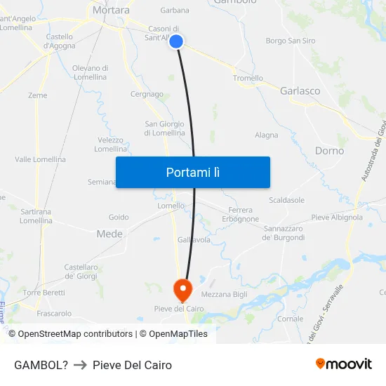 GAMBOL? to Pieve Del Cairo map