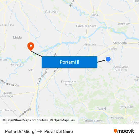 Pietra De' Giorgi to Pieve Del Cairo map