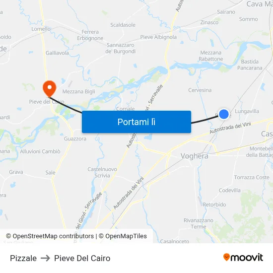 Pizzale to Pieve Del Cairo map