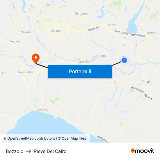 Bozzolo to Pieve Del Cairo map